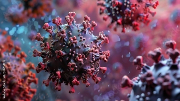 Fototapeta Smallpox Virus: A Historical Perspective on the Eradicated Infectious Virus – Exploring Its Pathogenesis, Severe Symptom Profile, Global Vaccination Campaigns, and Legacy in Public Health, Highlightin