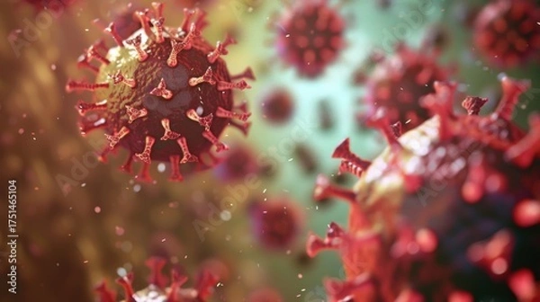 Fototapeta Smallpox Virus: A Historical Perspective on the Eradicated Infectious Virus – Exploring Its Pathogenesis, Severe Symptom Profile, Global Vaccination Campaigns, and Legacy in Public Health, Highlightin