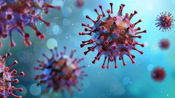 Fototapeta Smallpox Virus: A Historical Perspective on the Eradicated Infectious Virus – Exploring Its Pathogenesis, Severe Symptom Profile, Global Vaccination Campaigns, and Legacy in Public Health, Highlightin