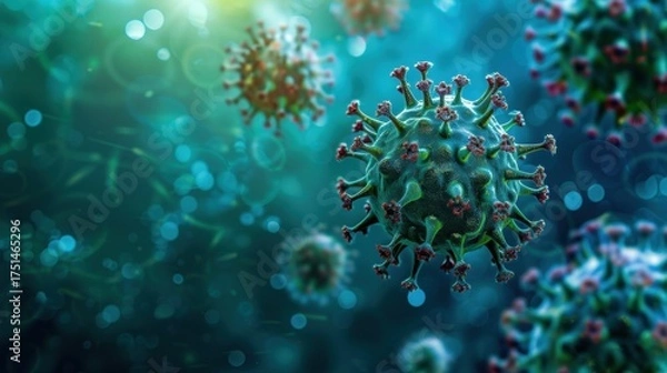 Fototapeta Smallpox Virus: A Historical Perspective on the Eradicated Infectious Virus – Exploring Its Pathogenesis, Severe Symptom Profile, Global Vaccination Campaigns, and Legacy in Public Health, Highlightin