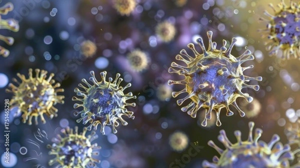 Fototapeta Smallpox Virus: A Historical Perspective on the Eradicated Infectious Virus – Exploring Its Pathogenesis, Severe Symptom Profile, Global Vaccination Campaigns, and Legacy in Public Health, Highlightin