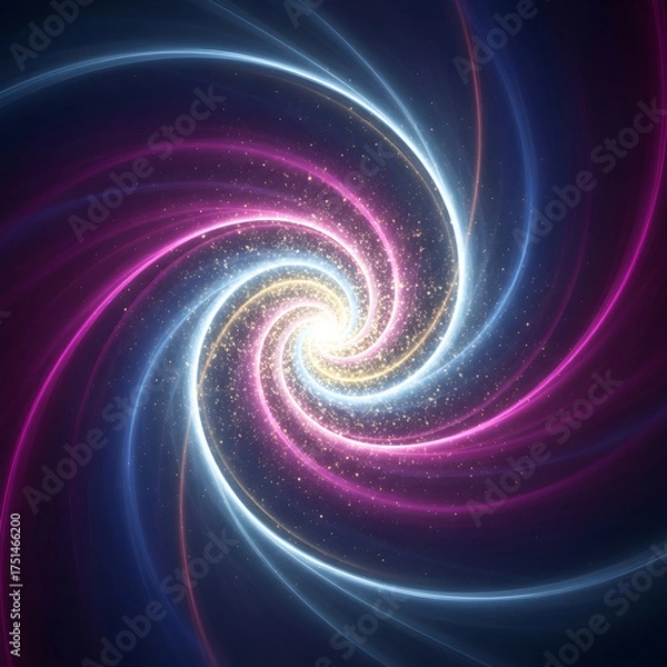 Fototapeta Dynamic Abstract Glowing Spiral Light Trails Background