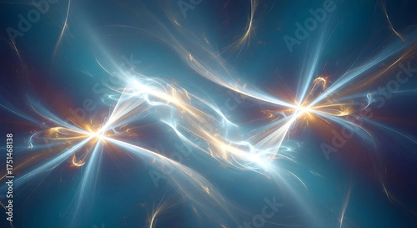 Fototapeta Dynamic Abstract Light Streaks on Blue Background