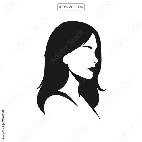 Obraz woman silhouette face to face  vector template design illustration template