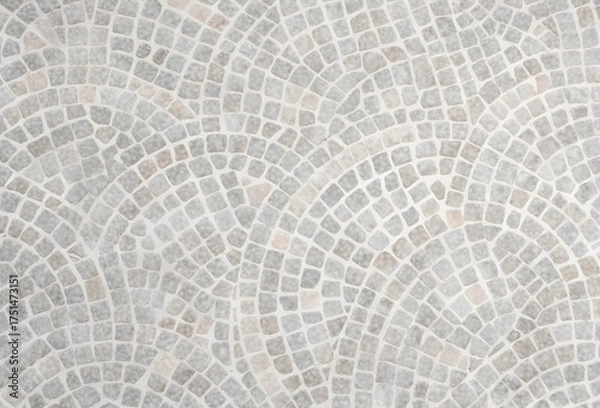Obraz Cobblestone Mosaic Texture Background 8K Seamless Gray Waves
