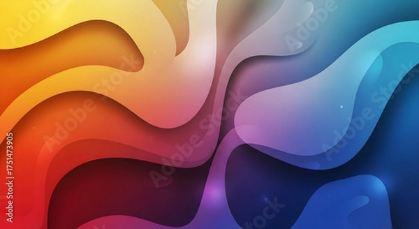 Fototapeta Colorful Fluid Gradient Waves Abstract Background Design