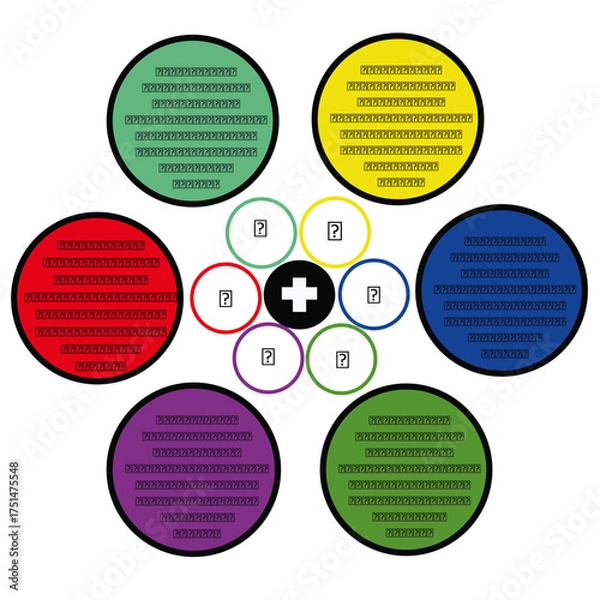 Obraz Health Insurance Plan Template. 6 Circle Element with small health icon