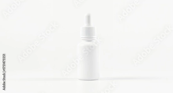 Fototapeta White Dropper Bottle with Clear Background