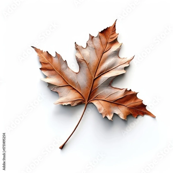 Obraz an AI Image Generator, Elegant Copper Maple Leaf Sculpture With Cream Highlights