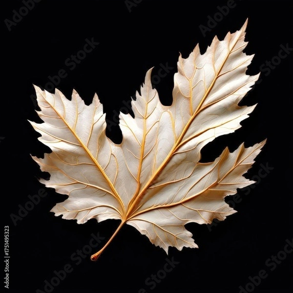 Obraz an AI Image Generator, Elegant Copper Maple Leaf Sculpture With Cream Highlights