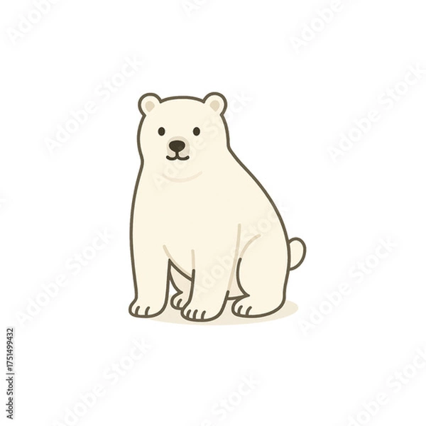 Fototapeta シロクマのカラーアイコン、動物、イラスト、素材、背景なし、資料作り