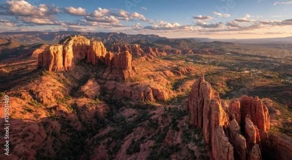 Obraz Aerial view of red rock formations