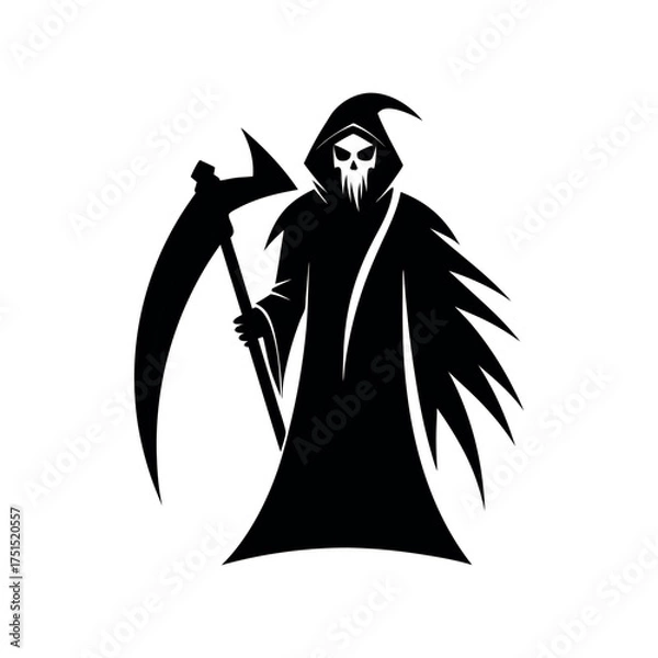Fototapeta Grim reaper with scythe silhouette