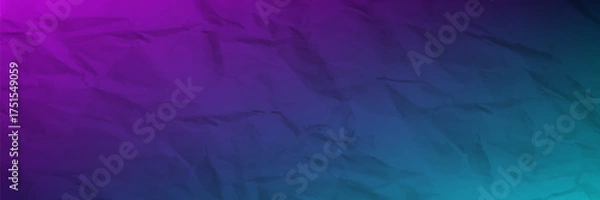 Fototapeta Vibrant Purple To Teal Gradient Background With Crumpled Paper Texture For Creative Projects