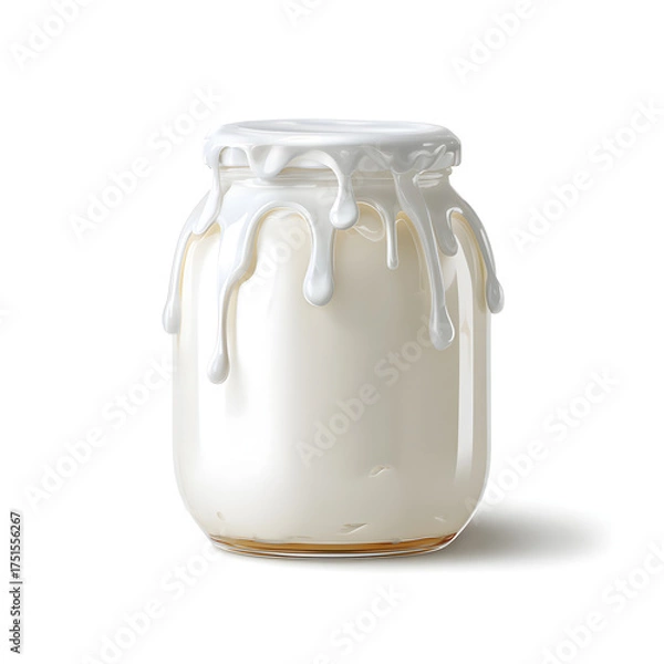 Obraz glass jar of yogurt