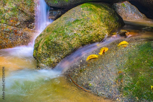 Obraz Water Flowing in the forest Waterfall, Thailand.