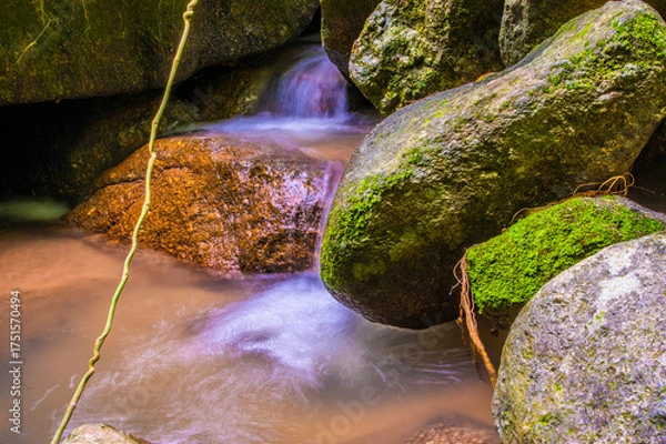 Fototapeta Water Flowing in the forest Waterfall, Thailand.