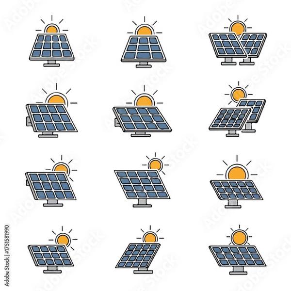 Fototapeta Solar panels generate clean energy in a sustainable field, providing renewable power for future generations on a bright, hopeful day.