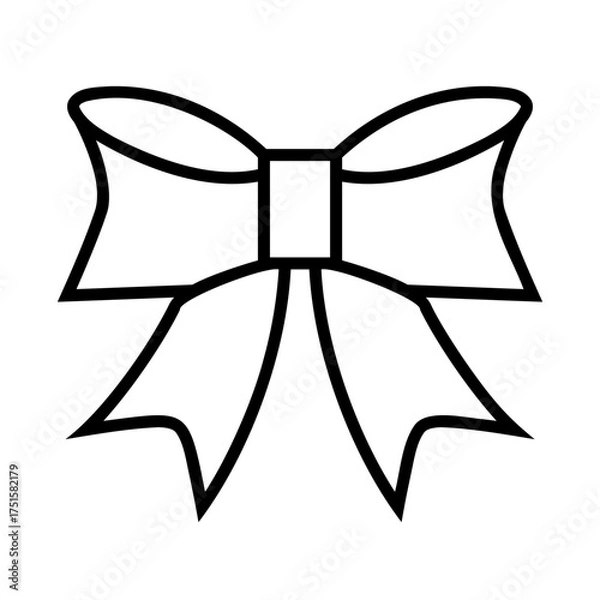 Fototapeta Festive bow outline icon