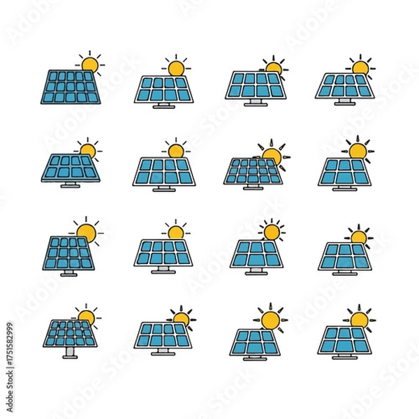 Fototapeta Solar panels generating clean energy under bright sun, representing sustainable power and environmental consciousness in a modern world.