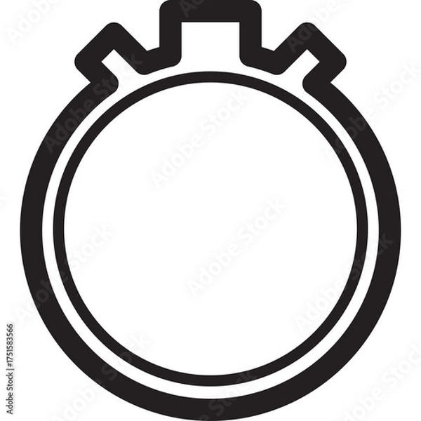 Fototapeta Black Outline Icon of a Stopwatch With Transparent Background Symbolizing Time Measurement And Speed In Business