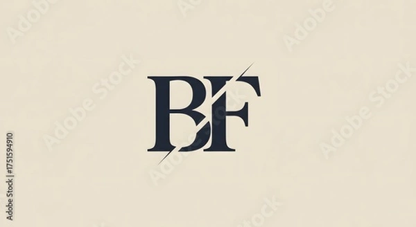 Obraz Minimalist BF Lettermark Design Modern Logo Concept for Business Branding and Identity
