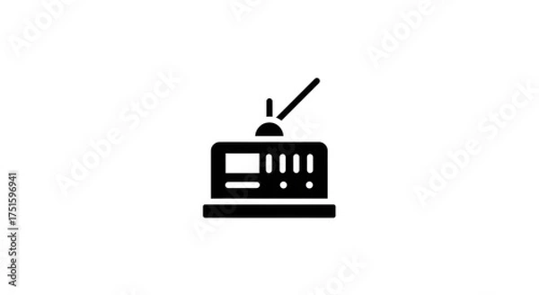 Obraz Retro radio receiver icon symbolizing vintage broadcast technology and old-fashioned audio entertainment