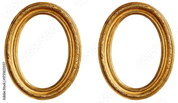 Obraz Two antique-style gold oval picture frames (2)