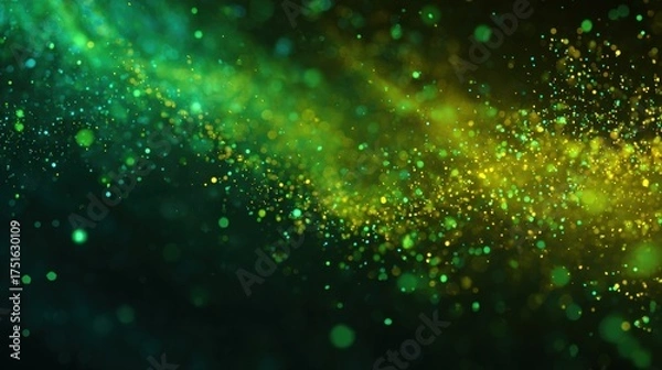 Obraz water drops on green background