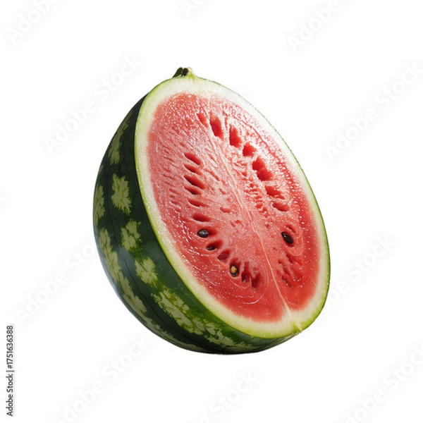 Obraz Half watermelon with seeds fresh summer fruit isolated on transparent background