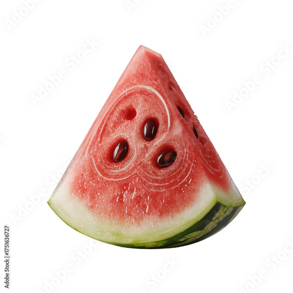 Obraz Fresh summer fruit juicy watermelon slice isolated on transparent background