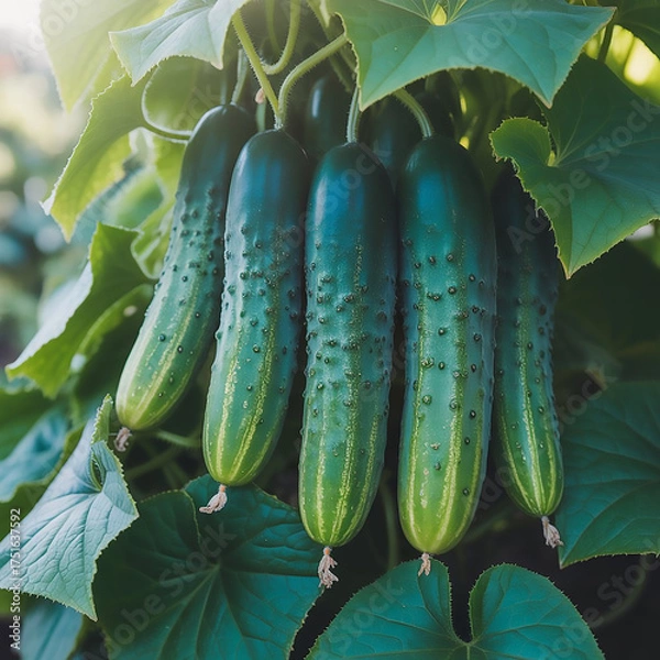 Fototapeta cucumber on the tree
