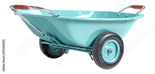 Obraz Isolated Vintage Wheelbarrow on Transparent Background for Design