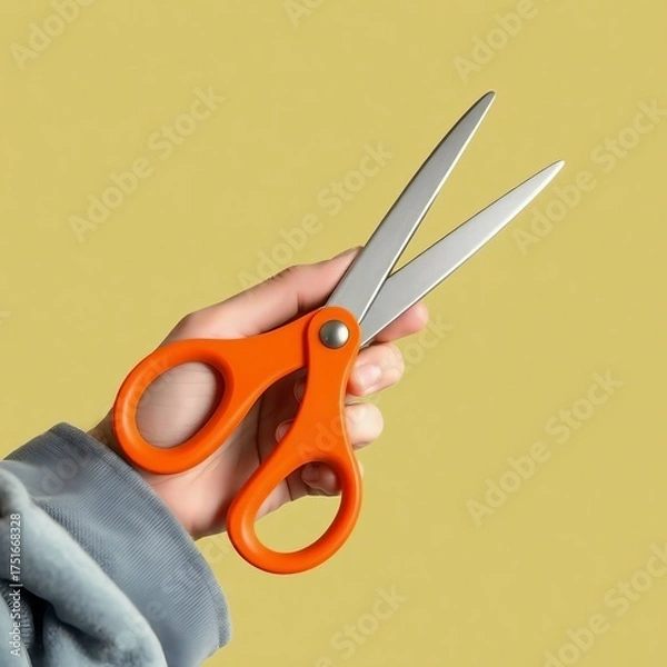 Fototapeta scissors on a green background