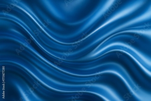 Obraz Flowing Azure: Abstract, swirling waves of vibrant azure blue create a sense of movement and depth, perfect for adding an elegant touch. 