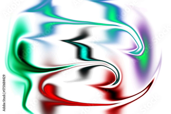 Fototapeta Abstract swirling colors on white background
