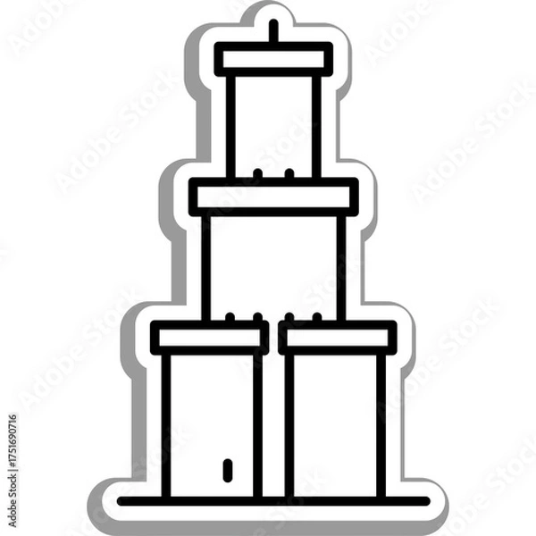 Obraz Stack of boxes isolated on transparent background