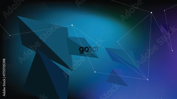 Fototapeta Modern abstract background with futuristic digital theme.