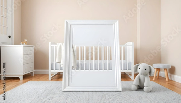 Fototapeta Nursery decor inspiration modern home interior design cozy environment wide angle view
