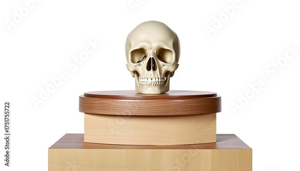 Fototapeta Scientific study of skull anatomy educational focus in a controlled lab setting