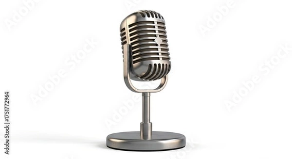 Fototapeta Retro Style Microphone on a Stand Studio Quality Audio Equipment