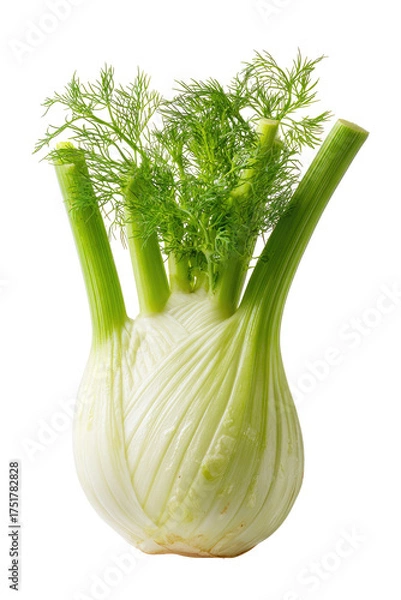 Obraz Close-up of fresh fennel bulb with vibrant green fronds