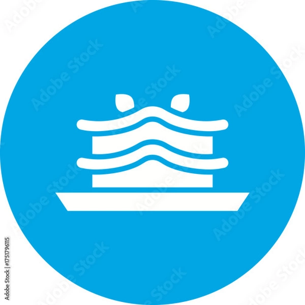 Obraz boat icon on round internet button