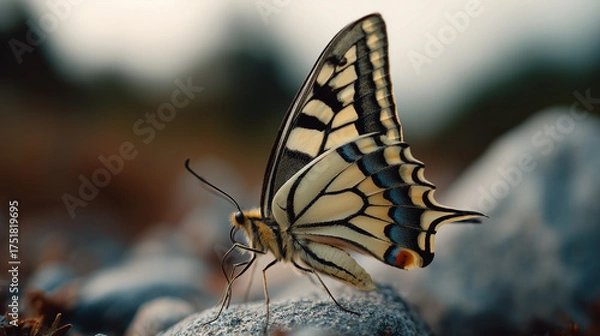 Fototapeta a Papilio machaon butterfly's back and wings
