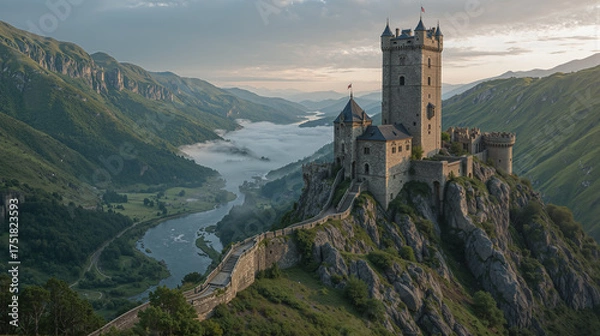 Fototapeta castle in the mountain