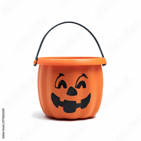 Obraz Whimsical Jack-o'-Lantern Bucket: A playful Halloween essential for collecting treats during the spooky season!