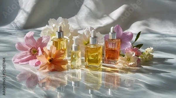 Obraz Aromatherapy Oils With Flowers