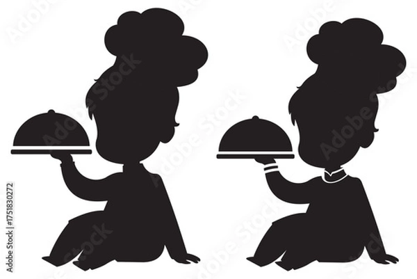 Obraz Minimalist Culinary Icon Set — Modern Food, Kitchen, and Restaurant Symbols in Line Art Vector Design