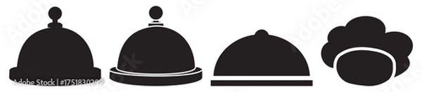 Obraz Minimalist Culinary Icon Set — Modern Food, Kitchen, and Restaurant Symbols in Line Art Vector Design