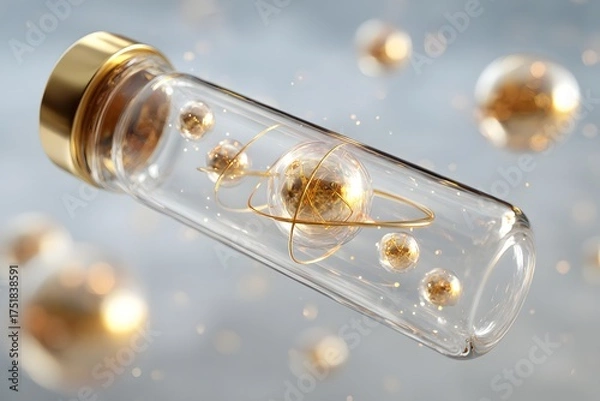 Obraz Levitating Golden Vial Elements